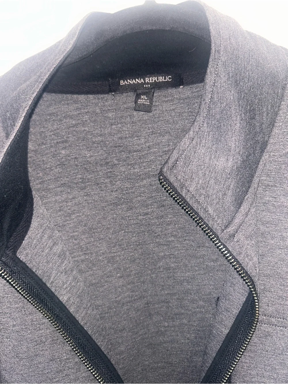 Banana Republic Men's Charcoal Gray Lightweight Full-Zip Jacket